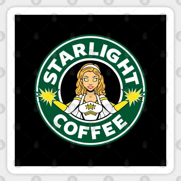 Starlight Coffee Female Superhero Gift For Coffee Lovers Sticker by BoggsNicolas